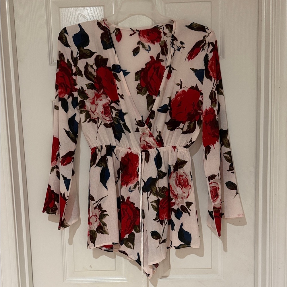 Floral V-Neck Romper